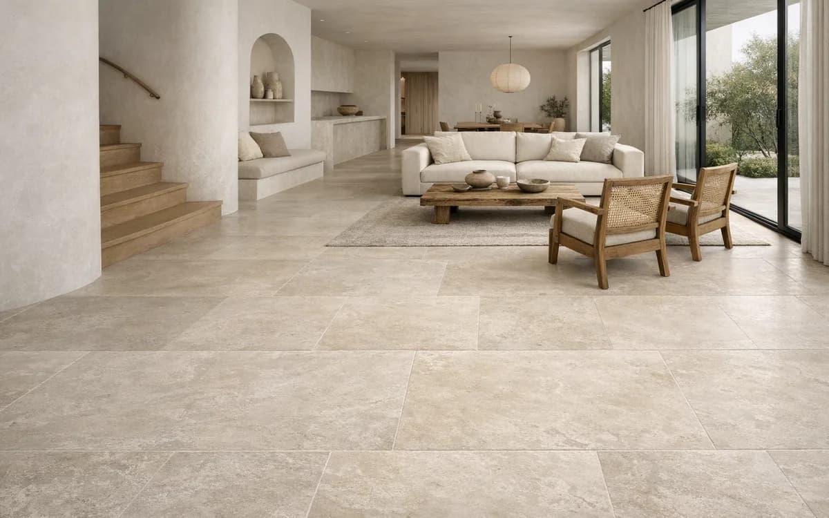 Limestone in a residential interior (Floor · Soft)